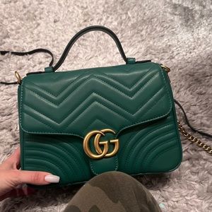 Women's Green GG Marmont Small Top Handle Bag- BRAND NEW